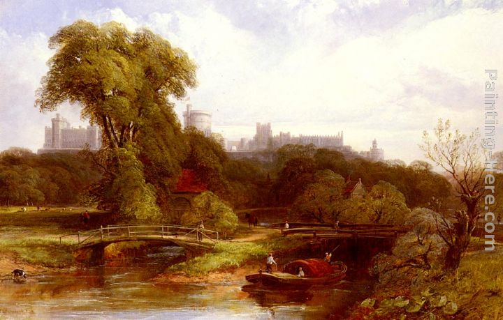 A View Of Windsor Castle painting - Thomas Creswick A View Of Windsor Castle art painting